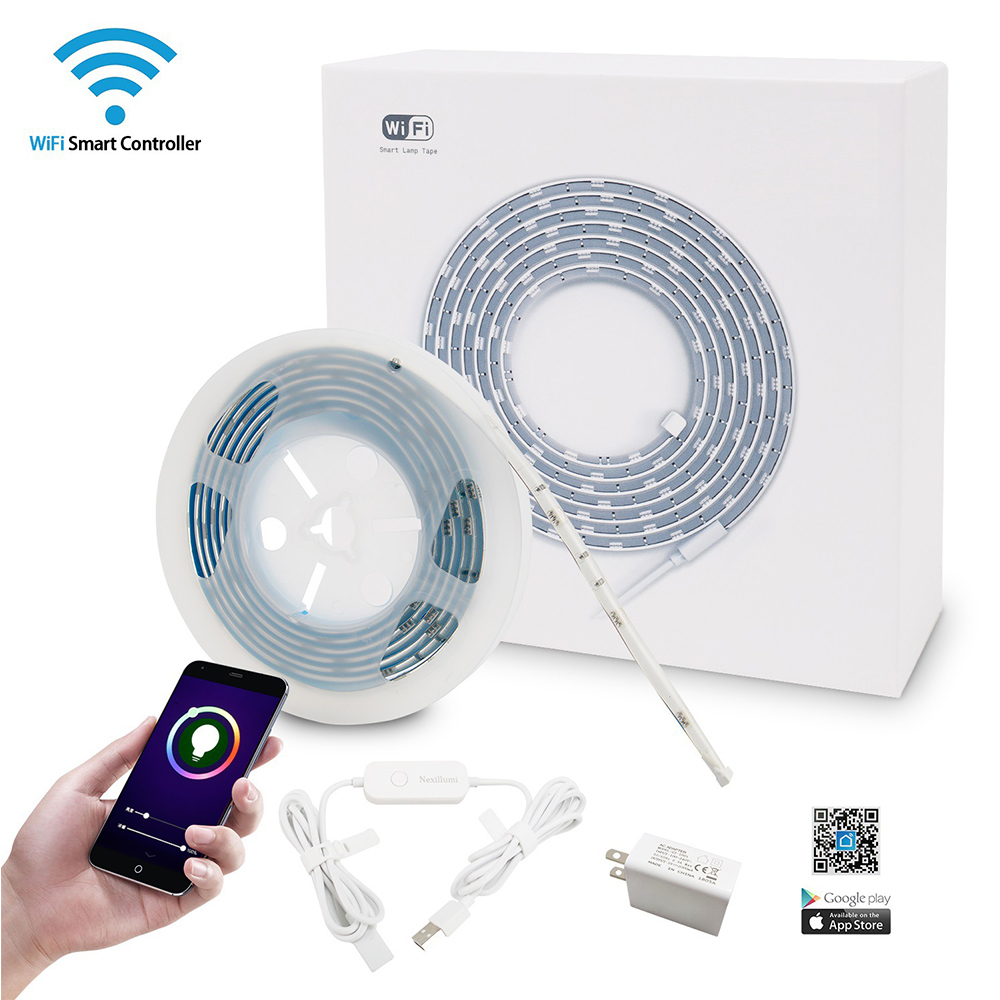 WIFI Smart LED Strip Lights Kit DC5V 30LEDs/m 5050SMD RGB Flexible LED Strip Lights mit USB-Anschluss, Anwendung mit Amazon Alexa und Google Home Sprachsteuerung, 2m/6.56ft zu verkaufen