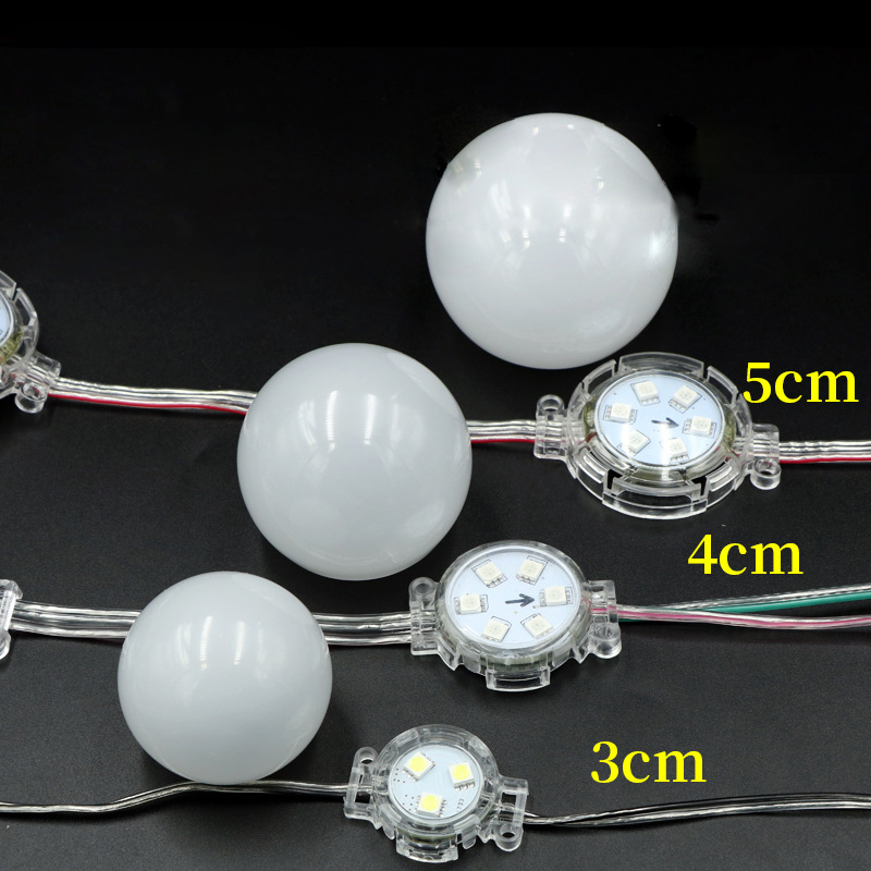 DC12/24V Durchmesser 3/4/5cm 5050SMD Einzel-/Vollfarb-LED-Lampenlicht Pixelmodul Wasserdichtes IP67-Punktlicht für den Außenbereich LED-Pixellicht mit Lampenschirm-40 Lichter zu verkaufen