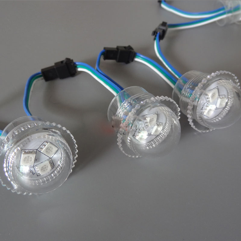 DC12V Durchmesser 2.6 cm 5050SMD UCS1903/DMX512 Pixelmodul Vollfarbige, von außen gesteuerte, laufende Pferdelampe, Wasserverlauf, Verfolgungsjagd, Türkopf, für den Außenbereich, wasserdicht, IP67, programmierbares digitales LED-Punktlicht, Pixellicht