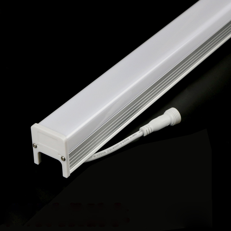 DC24V 8/12W 65X50mm čtvercový Nízký výkon Bílé/žluté světlo Plnobarevné UCS1903 RGB/DMX512 Adresovatelný Vodotěsný IP67 hliníkový objektiv Lineární LED osvětlení Wall Wash Krajina osvětlení