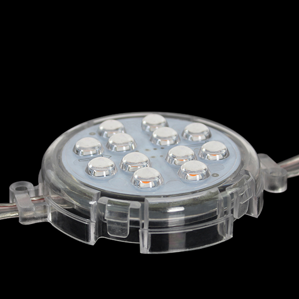 DC24V Durchmesser 8 cm 5050SMD Einfarbiges Pixelmodul für den Außenbereich, wasserdicht, IP67, Punktlicht, LED-Pixellicht – 10 Stück/Kette