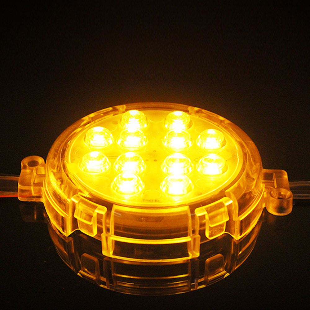 DC24V Durchmesser 8 cm 5050SMD Einfarbiges Pixelmodul für den Außenbereich, wasserdicht, IP67, Punktlicht, LED-Pixellicht – 10 Stück/Kette
