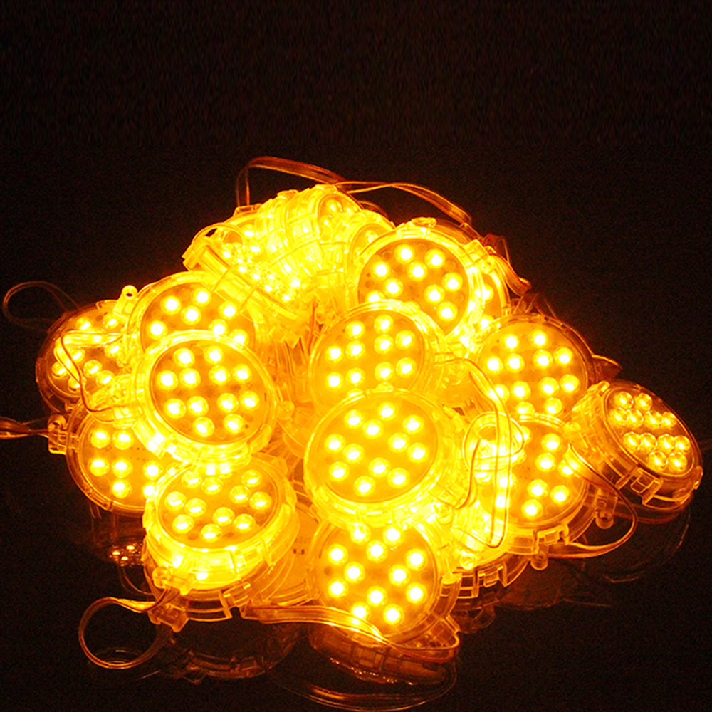DC24V Durchmesser 8 cm 5050SMD Einfarbiges Pixelmodul für den Außenbereich, wasserdicht, IP67, Punktlicht, LED-Pixellicht – 10 Stück/Kette