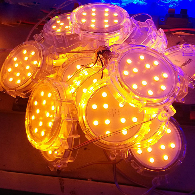 DC24V Durchmesser 8 cm 5050SMD Einfarbiges Pixelmodul für den Außenbereich, wasserdicht, IP67, Punktlicht, LED-Pixellicht – 10 Stück/Kette