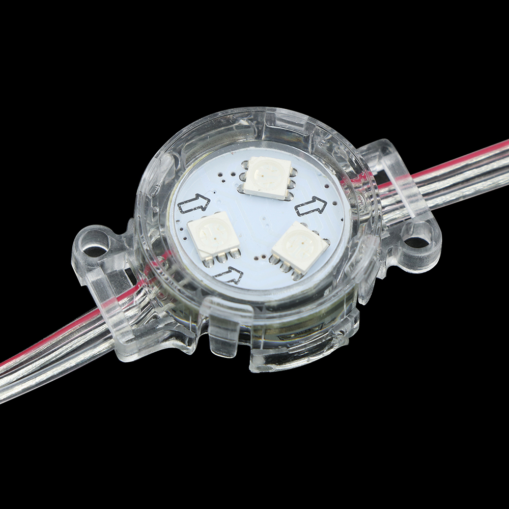 DC12V Durchmesser 3 cm 5050SMD UCS1903/DMX512 Pixelmodul Vollfarbige, von außen gesteuerte, laufende Pferdelampe, Wasserverlauf, Verfolgungsjagd, Türkopf, für den Außenbereich, wasserdicht, IP67, programmierbares digitales LED-Punktlicht, Pixellicht