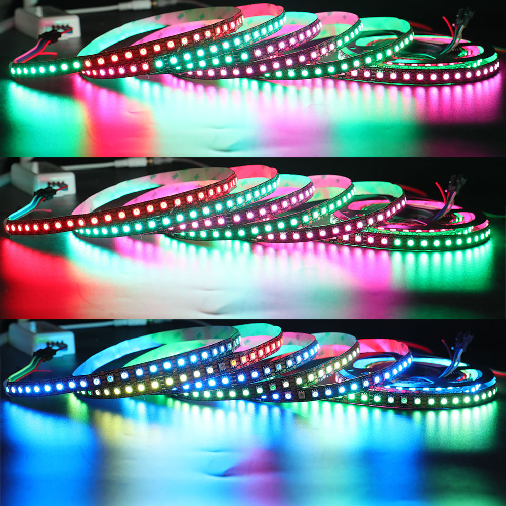 DC12V WS2815 (upgradovaný WS2812B) 5M 480 LED jednotlivě adresovatelných digitálních páskových světel (duální signální dráty), vodotěsné Dream Color Programovatelné 5050 RGB Flexibilní LED páskové světlo DC12V WS2815 (upgradovaný WS2812B) 5M 480 LED jednotlivě adresovatelných digitálních páskových světel (duální signální dráty), vodotěsné Dream Color Programovatelné 5050 RGB Flexibilní LED páskové světlo