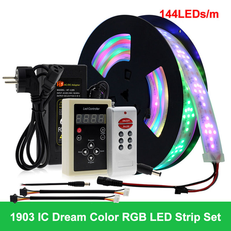 Vodotěsná sada 1903 Color Chasing LED pásek 16.4 stop/5 m – Arrow LED světla