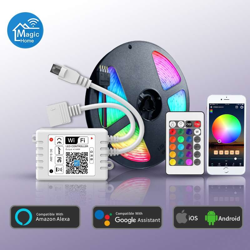 16.4ft vícebarevná RGB LED pásová osvětlovací sada, WiFi ovládání 16.4ft vícebarevná RGB LED pásová osvětlovací sada, WiFi ovládání
