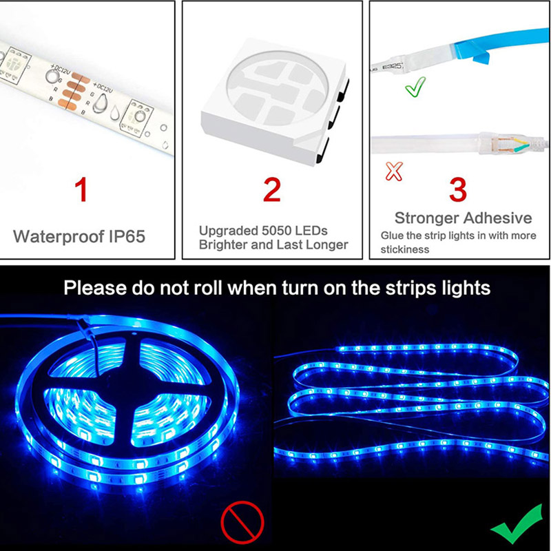 16.4ft vícebarevná RGB LED pásová osvětlovací sada, WiFi ovládání 16.4ft vícebarevná RGB LED pásová osvětlovací sada, WiFi ovládání