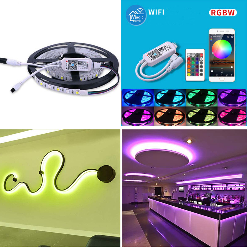 RGBW Color Change LED Light Strip Kit 16.4ft/5m - Wireless Control