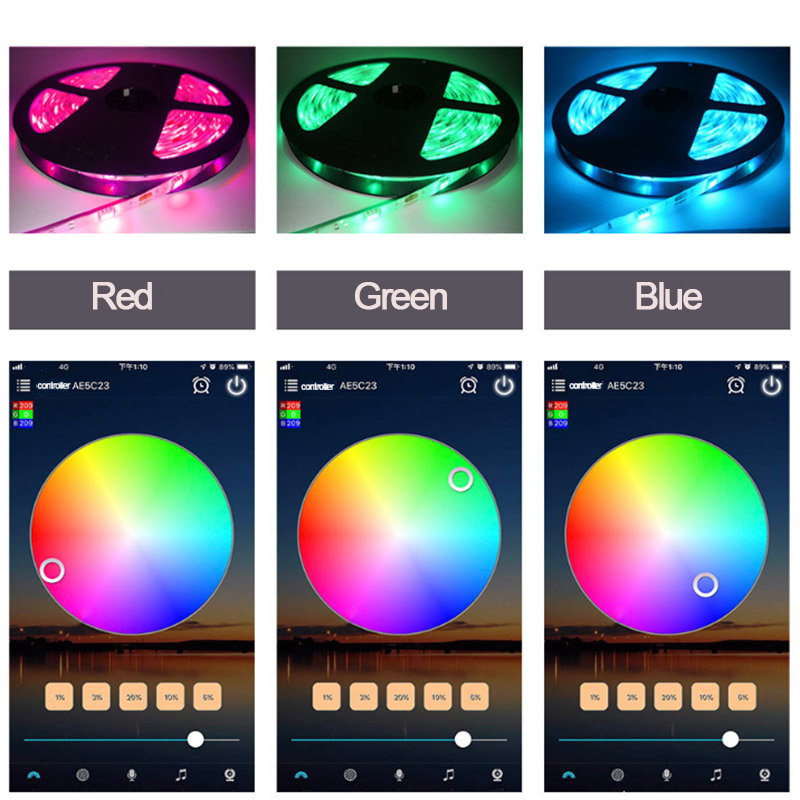 Sada RGB LED pásků 5m - WiFi ovládání smartphonu - kompatibilní s hlasovým ovládáním Sada RGB LED pásků 5m - WiFi ovládání smartphonu - kompatibilní s hlasovým ovládáním