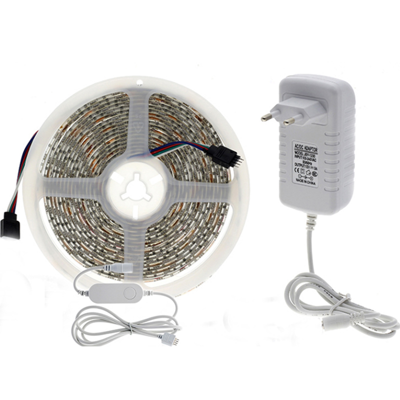 DC12V 16.4ft/M 5050RGB APP Smart Control WiFi LED pásek Světelná sada, práce s Amazon Alexa a Google Home, 60LED/M, vícebarevný světelný pás