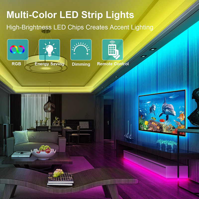 Multi Color Led Legs DC12V 5050RGB 16.4ft/5m Flexible Multi Colorful LED Lights Strip Kit ...