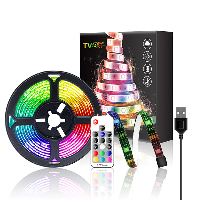 DC5V 1.64ft/0.5M 5050RGB TV-Hintergrund USB Mobile LED-Lichtstreifen-Kit Epoxidharz 30LEDS/M, flexibler mehrfarbiger Lichtstreifen