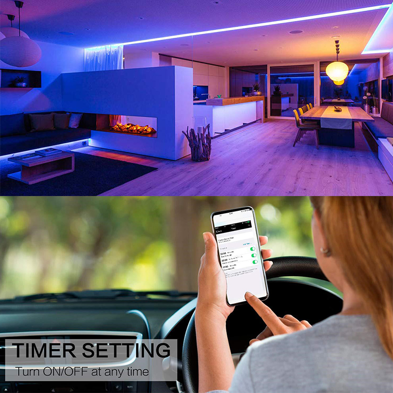 DC12V 16.4ft/5M 5050SMD RGB+CCT Tuya Smart Flexibles LED-Streifenlicht-Kit, 60LEDs/M, funktioniert mit Alexa und Google Assistant DC12V 16.4ft/5M 5050SMD RGB+CCT Tuya Smart Flexibles LED-Streifenlicht-Kit, 60LEDs/M, funktioniert mit Alexa und Google Assistant