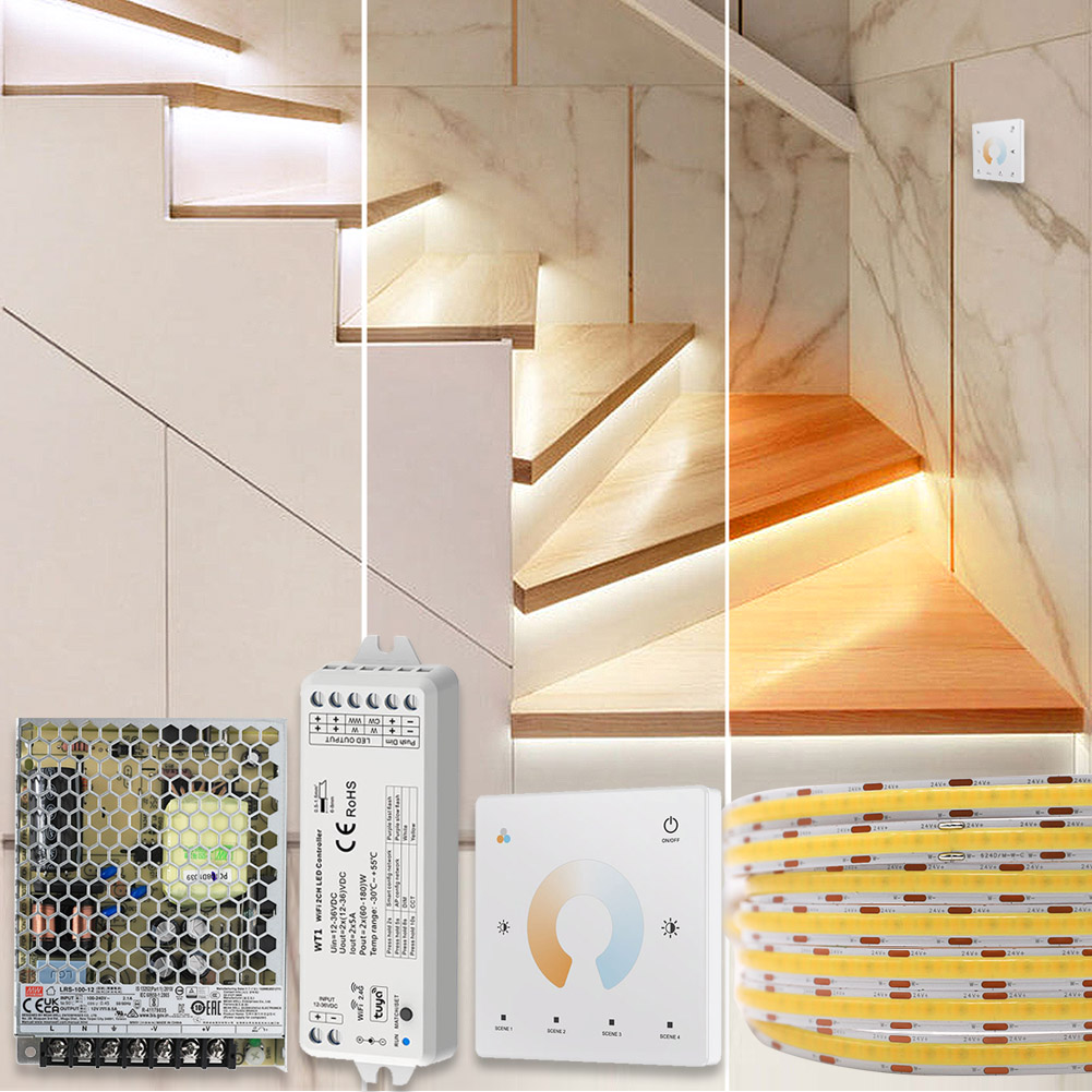 Sada bezdrátových schodišťových světel WiFi Tuya Alexa Tunable White Step Light LED Sada bezdrátových schodišťových světel WiFi Tuya Alexa Tunable White Step Light LED