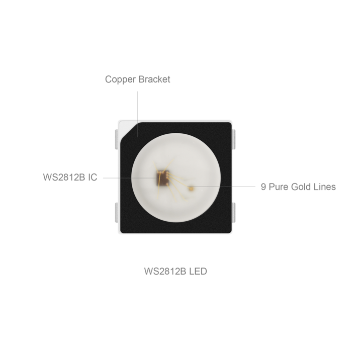 Digitální inteligentní adresovatelný LED čip WS2812B RGB 5050SMD, DIY LED čip, 100 ks v prodeji Digitální inteligentní adresovatelný LED čip WS2812B RGB 5050SMD, DIY LED čip, 100 ks v prodeji