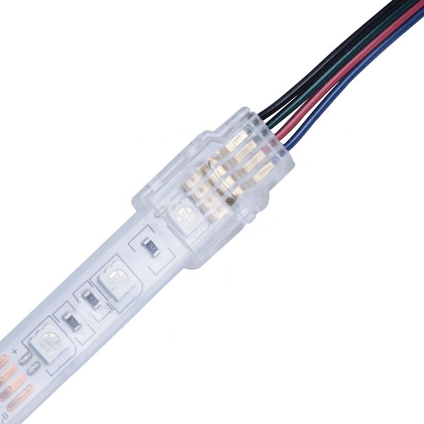 10 mm lötfreie 4-polige Abisolierschnalle, wasserdichter IP67-Stecker, Hippo-Schnalle, Platine an Kabel, geeignet für LED-Streifen mit RGB-Gehäuse