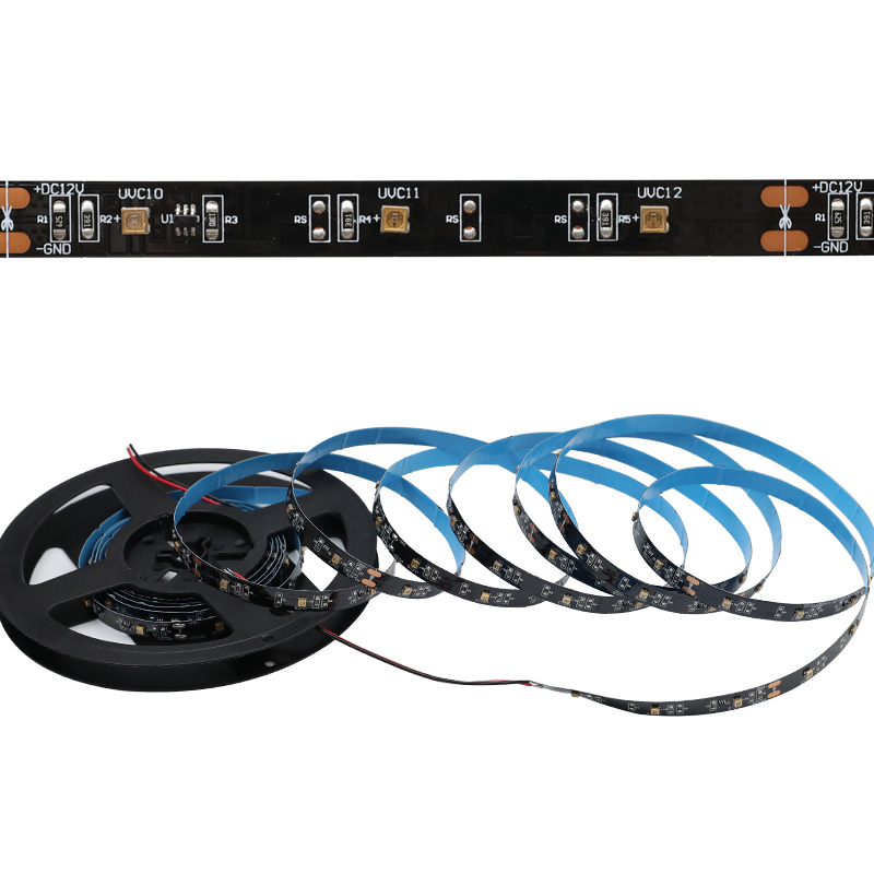 12V SMD3535 UVA 395nm a UVC 275nm Duální UV LED světelný pás 12V SMD3535 UVA 395nm a UVC 275nm Duální UV LED světelný pás