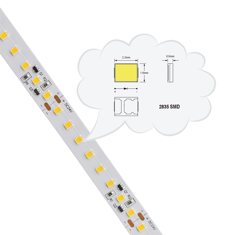 Hocheffizienter weißer LED-Streifen mit Konstantstrom – DC24V 2835SMD 128LEDs/M LED-Lichtschlauch Hocheffizienter weißer LED-Streifen mit Konstantstrom – DC24V 2835SMD 128LEDs/M LED-Lichtschlauch