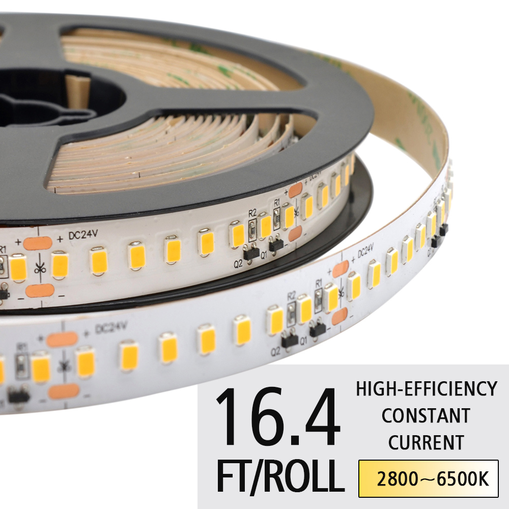 DC24V 2835SMD LED-Streifen mit hohem Lichteffekt, hell, konstanter Strom, weiße LED-Streifen – 160 LEDs/m