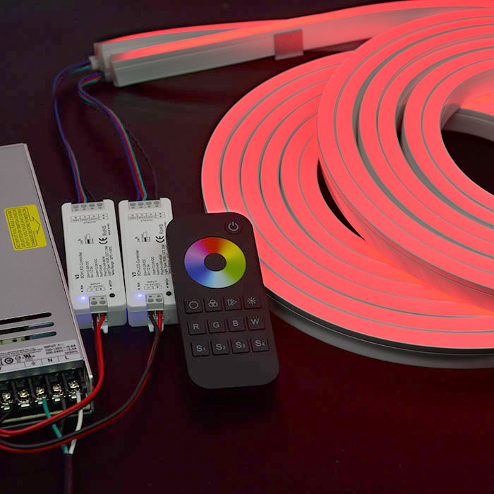 24VDC ultratenká RGB LED neonové světlo Barevné vyměnitelné Super jasné vodotěsné IP67 Neon Flex páska pro LED osvětlení dekorace - 16.4 stop role - Záruka 5 let