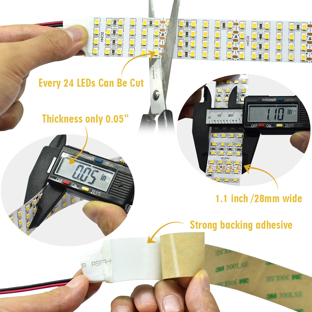 Čtyřřadá flexibilní LED pásková světla – 24VDC Super jasný bílý LED pásek – 2835SMD High CRI 93 – 17,650 5 lm/role pro maloobchodní prodejny LED, osvětlení videa (16.4m/XNUMX\' denní bílá) Čtyřřadá flexibilní LED pásková světla – 24VDC Super jasný bílý LED pásek – 2835SMD High CRI 93 – 17,650 5 lm/role pro maloobchodní prodejny LED, osvětlení videa (16.4m/XNUMX\' denní bílá)