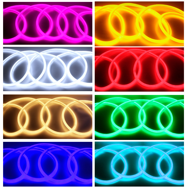 DC12/24V 360-stupňové kulaté jednobarevné / RGB LED neonová světla Flex, venkovní IP68 lineární trubice pásová světla lano DC12/24V 360-stupňové kulaté jednobarevné / RGB LED neonová světla Flex, venkovní IP68 lineární trubice pásová světla lano