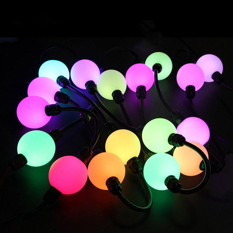 DC12V/24V 50mm 6leds 360degree 20balls/string 3D led pixel ball light ...