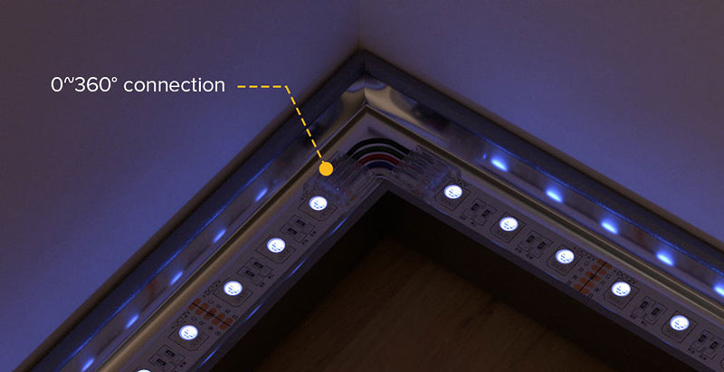 L shape led strip connector