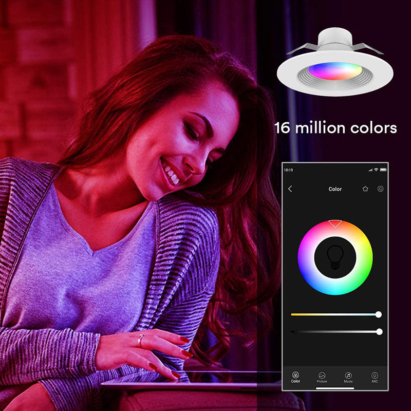5W zapuštěné LED podsvícení RGB+CCT Bluetooth Smart Control Změna barvy 5W zapuštěné LED podsvícení RGB+CCT Bluetooth Smart Control Změna barvy
