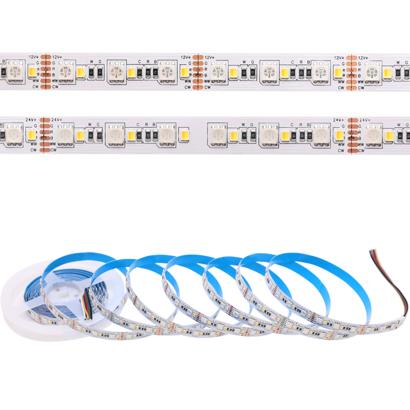 60 5050 RGB + 60 2835 2In1 CCT 12mm RGB CCT LED Strip 16ft