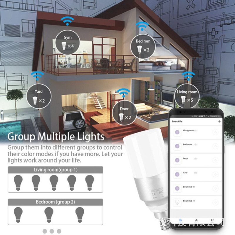 E27 6W RGBW Alexa Voice WiFi válcová LED žárovka LED žárovka s teplým bílým stmíváním, úsporná žárovka se stmíváním, AC 85-265V, APP Dálková žárovka LED s dlouhým dosahem E27 6W RGBW Alexa Voice WiFi válcová LED žárovka LED žárovka s teplým bílým stmíváním, úsporná žárovka se stmíváním, AC 85-265V, APP Dálková žárovka LED s dlouhým dosahem