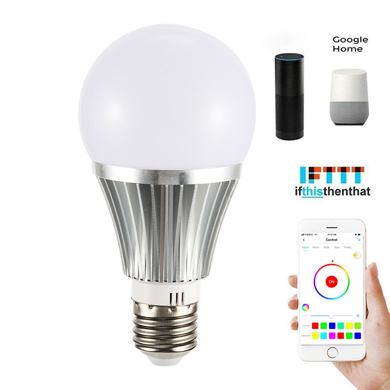 7W E27 RGBW LED chytrá žárovka WiFi, AC85-265V, Práce s Aleax Google Home 7W E27 RGBW LED chytrá žárovka WiFi, AC85-265V, Práce s Aleax Google Home