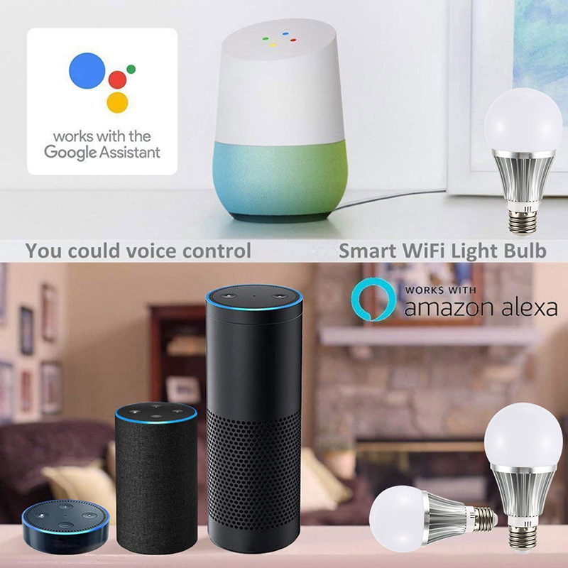 7W E27 RGBW LED chytrá žárovka WiFi, AC85-265V, Práce s Aleax Google Home 7W E27 RGBW LED chytrá žárovka WiFi, AC85-265V, Práce s Aleax Google Home