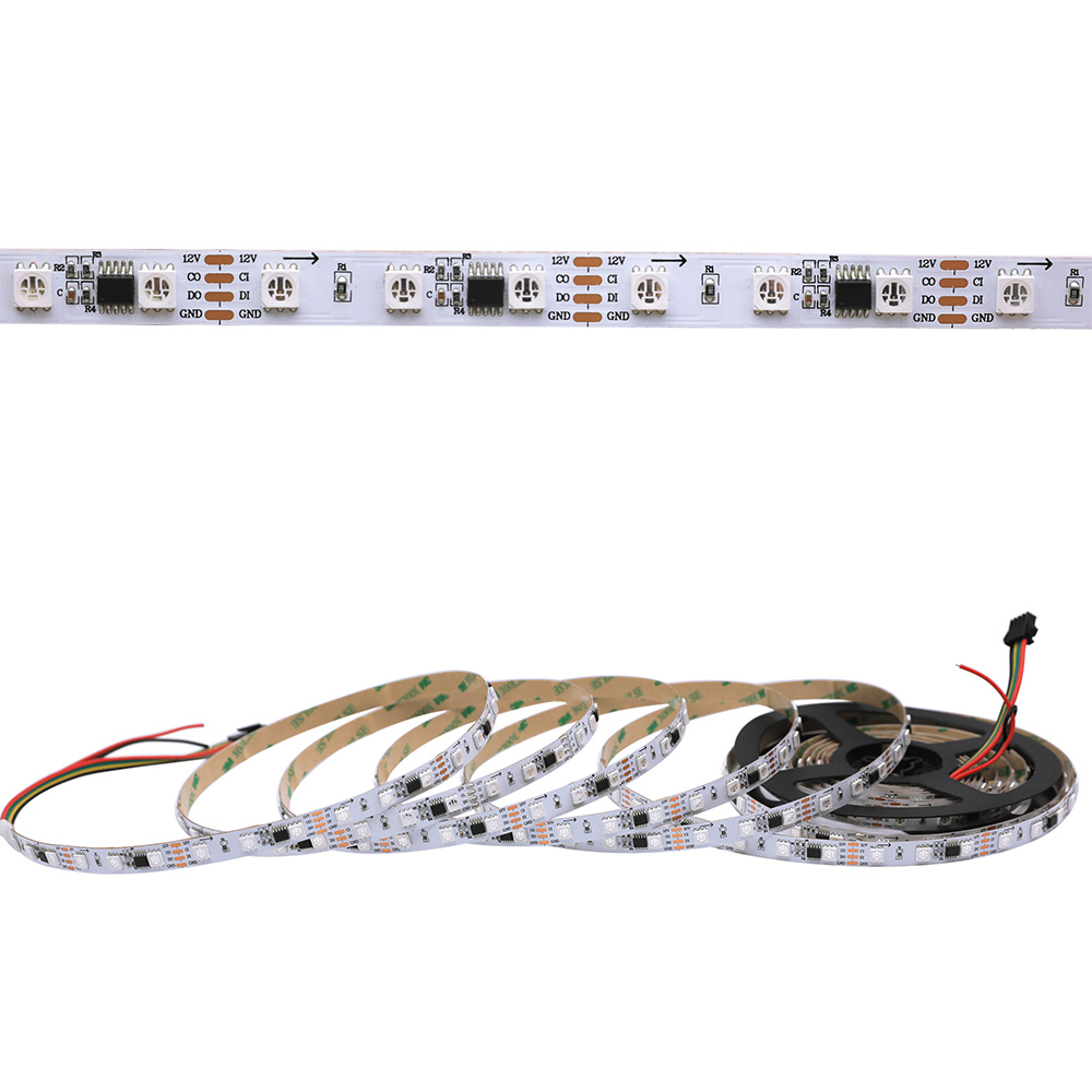 APA102 Vícebarevné LED páskové světlo 60LED/m, 12V 5050 RGB LED APA102 Vícebarevné LED páskové světlo 60LED/m, 12V 5050 RGB LED
