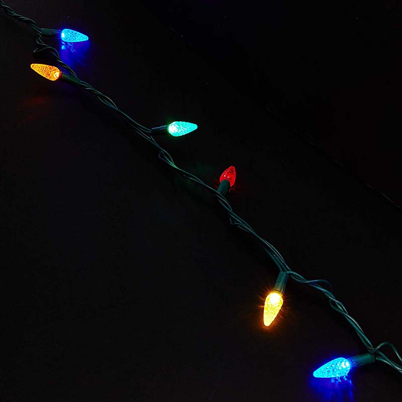 Color-Changing Linkable LED Bulb Christmas Strip Lights with 50 RGB Globes 