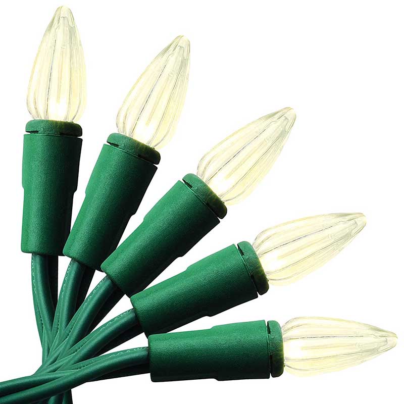 Weihnachtsbeleuchtung für den Innen- und Außenbereich, insgesamt 25 C9-LED-Lampen, warmweiß