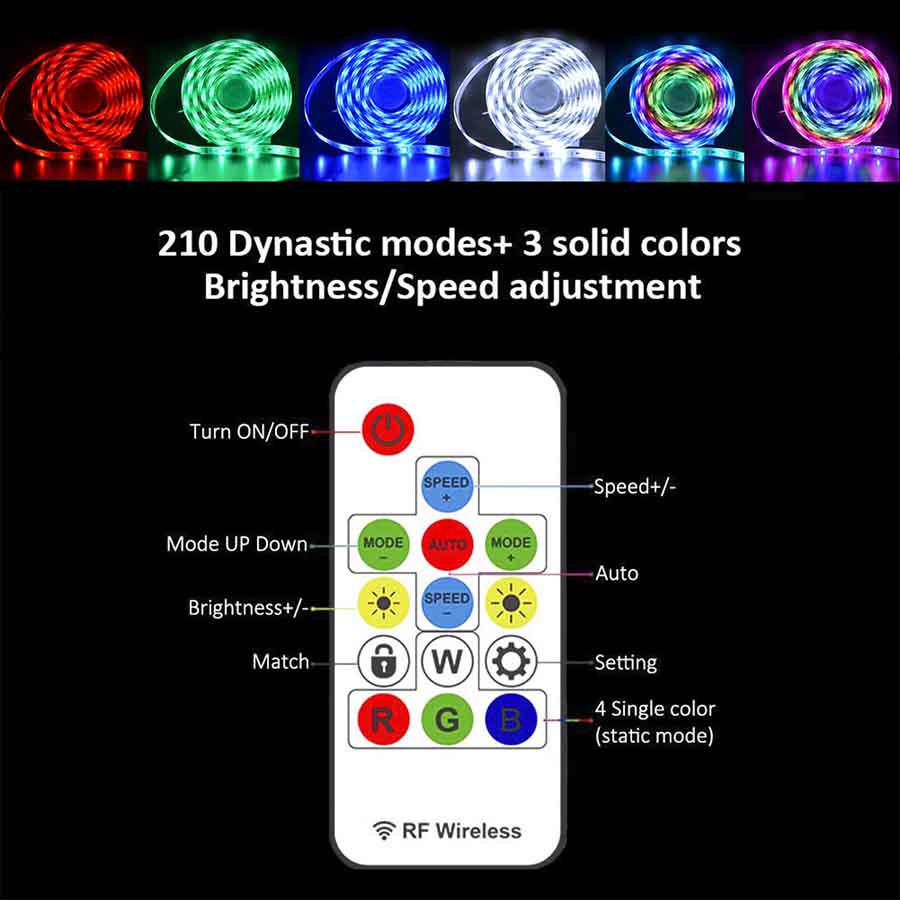 32.8ft Bluetooth Waterproof Color Chasing RGB LED Strip Light Kit