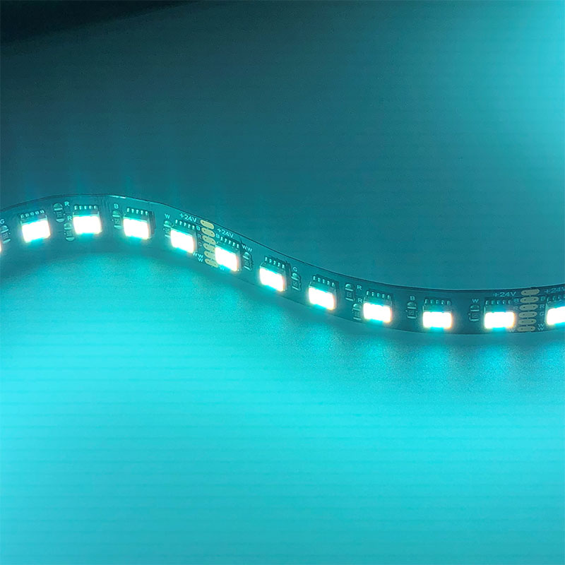 Black PCB 96LEDs/m 5-In-1 RGB CCT Color Changing LED Strip DC24V 12mm 16.4ft