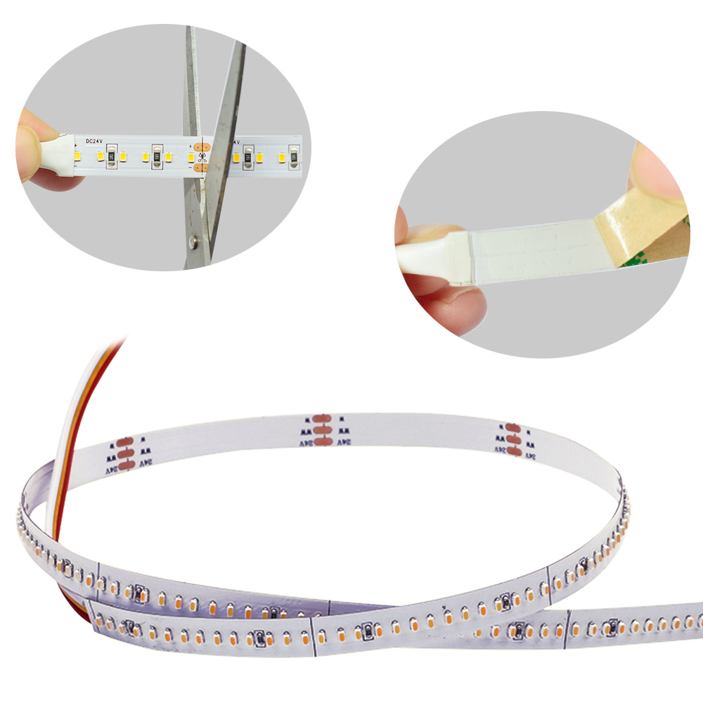High CRI 95 2110SMD 308LEDs Laditelná bílá CCT LED pásková světla - DC24V Pure White + Teplá bílá LED světla High CRI 95 2110SMD 308LEDs Laditelná bílá CCT LED pásková světla - DC24V Pure White + Teplá bílá LED světla