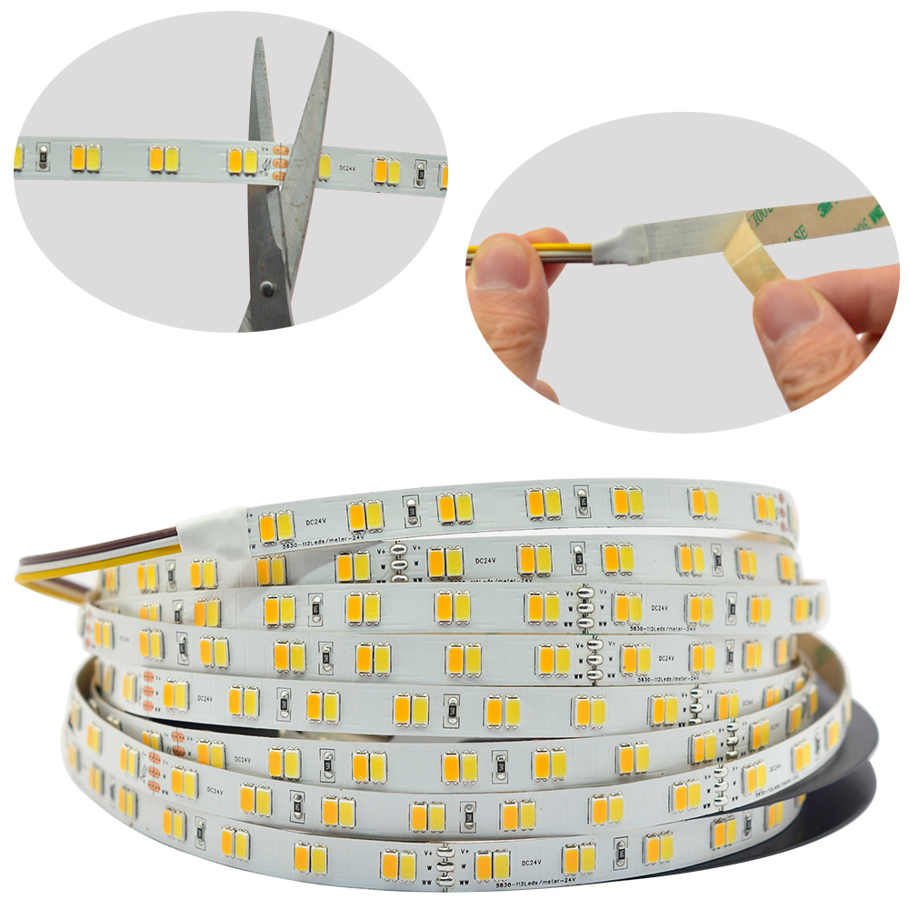 DC24V 5630SMD 560LEDs Flexible LED-Streifenbeleuchtung – Serie Farbtemperatur Reinweiß + Warmweiß DC24V 5630SMD 560LEDs Flexible LED-Streifenbeleuchtung – Serie Farbtemperatur Reinweiß + Warmweiß