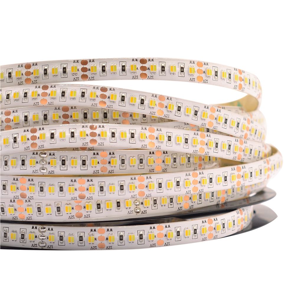 DC12V/24V 3528SMD 600LEDs 2in1 CCT Flexibles LED-Streifenlicht – Reinweiß + Warmweiß