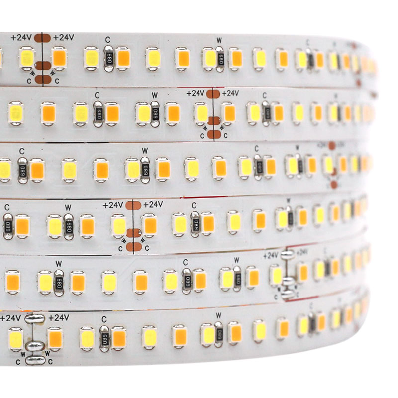 DC24V 2835SMD 840LEDs CCT LED-Streifenlicht – Reinweiß + Warmweiß