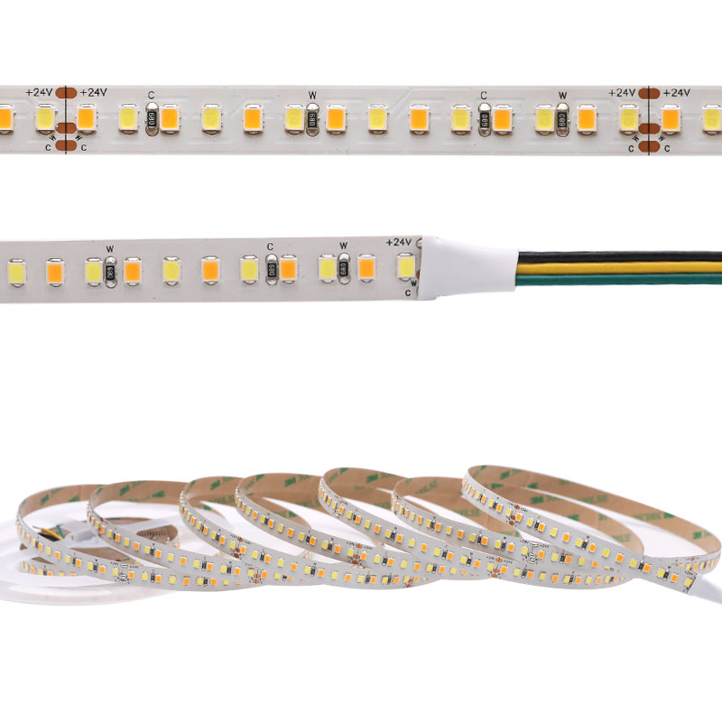 DC24V 2835SMD 840LEDs CCT LED páskové světlo – čistě bílá + teplá bílá DC24V 2835SMD 840LEDs CCT LED páskové světlo – čistě bílá + teplá bílá