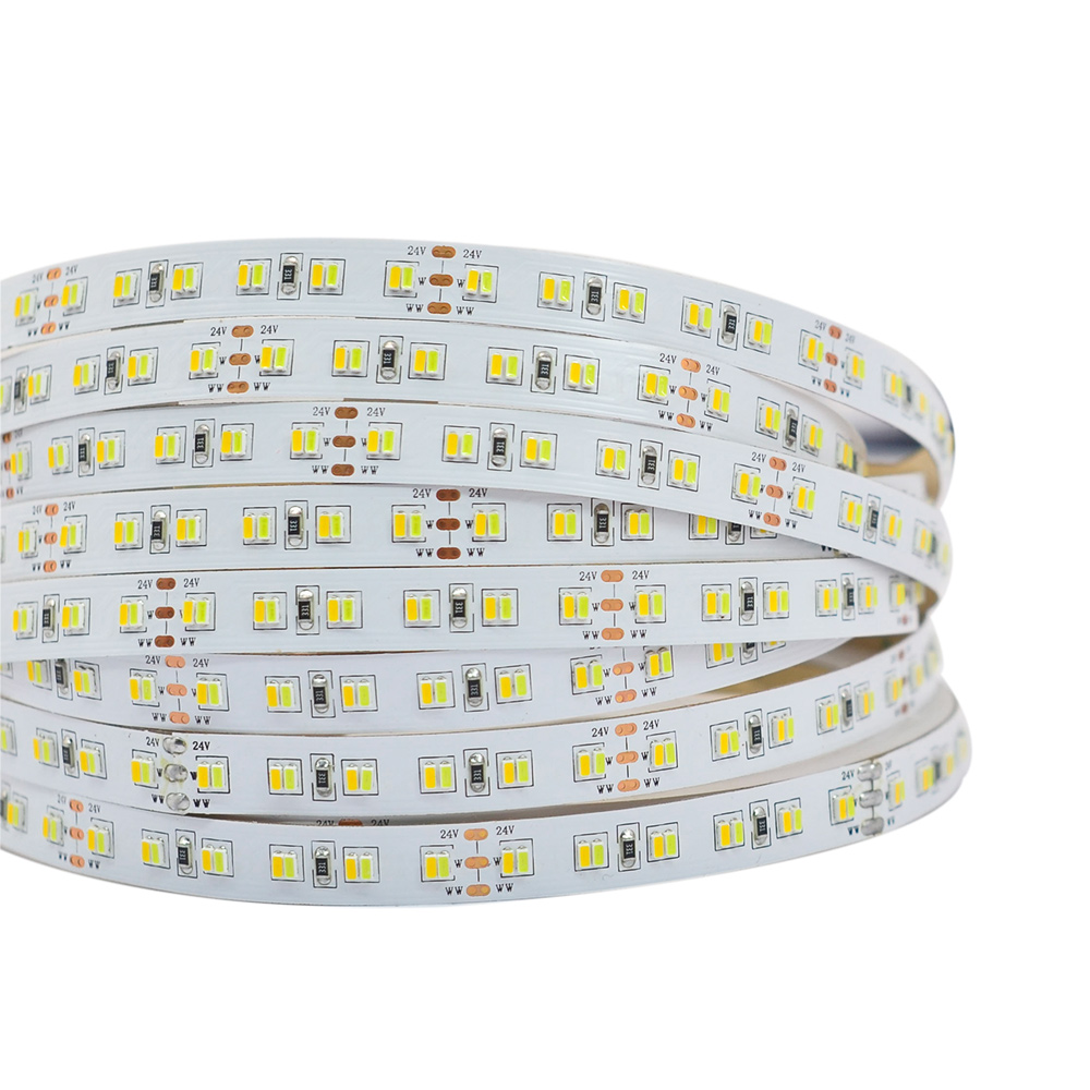 DC24V 3014SMD 1120LEDs Flexibles CCT-LED-Lichtband – Serie Farbtemperatur Reinweiß + Warmweiß