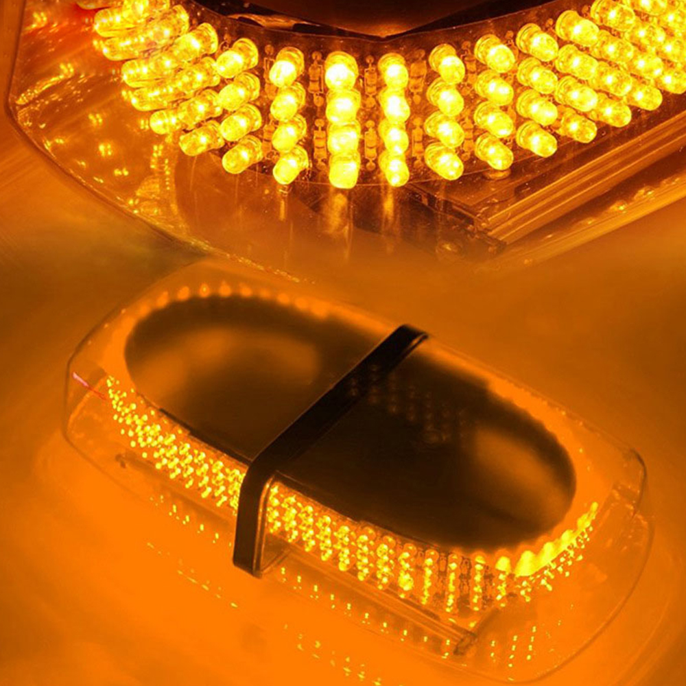 DC12-24V 240LED 24W Blitzlicht Auto Decke Mini Kurze Reihe Warnleuchte Hygiene Dach Rotierendes Blitzlicht Bernsteingelbes Licht