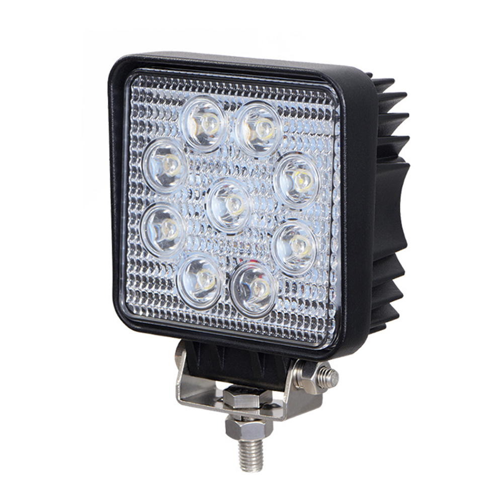 DC12-24V 9LED 27W 4palcové pracovní světlo Čtvercové terénní vozidlo Horní reflektor Široká tlaková síť pro nákladní vozidla Bílé světlo Searchlight DC12-24V 9LED 27W 4palcové pracovní světlo Čtvercové terénní vozidlo Horní reflektor Široká tlaková síť pro nákladní vozidla Bílé světlo Searchlight