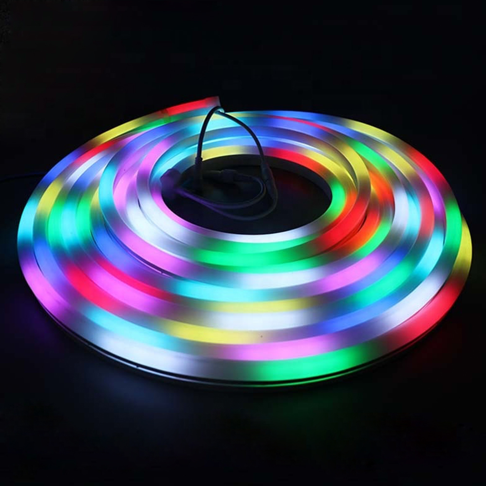 DC12-24V 10*23mm vysoce vyzařující silikonové adresovatelné neonové digitální LED tubusové světlo s programovatelným flexibilním LED páskem WS2818 Dream Color, 5m/16.4Ft na roli DC12-24V 10*23mm vysoce vyzařující silikonové adresovatelné neonové digitální LED tubusové světlo s programovatelným flexibilním LED páskem WS2818 Dream Color, 5m/16.4Ft na roli