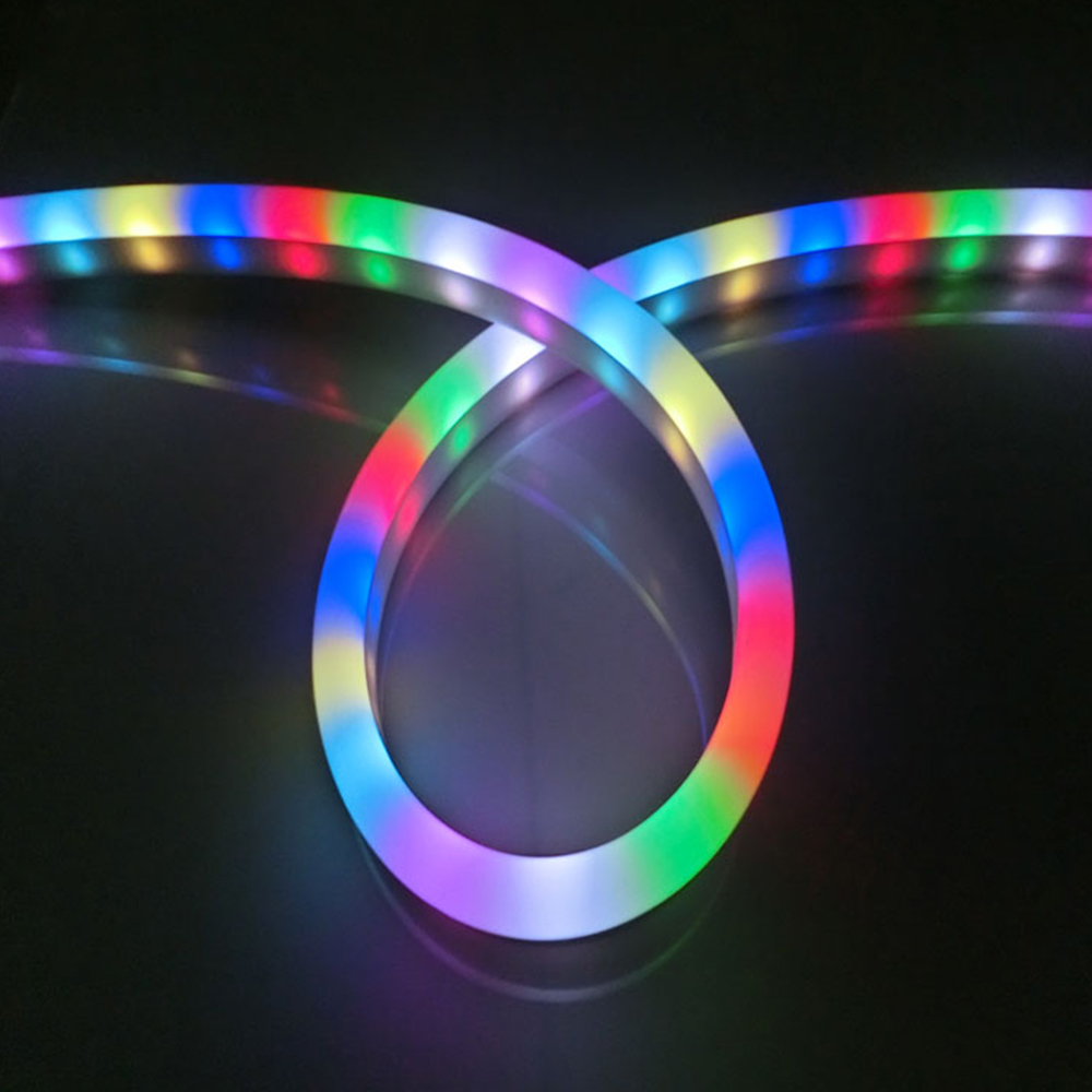 DC12-24V 10*23mm vysoce vyzařující silikonové adresovatelné neonové digitální LED tubusové světlo s programovatelným flexibilním LED páskem WS2818 Dream Color, 5m/16.4Ft na roli DC12-24V 10*23mm vysoce vyzařující silikonové adresovatelné neonové digitální LED tubusové světlo s programovatelným flexibilním LED páskem WS2818 Dream Color, 5m/16.4Ft na roli